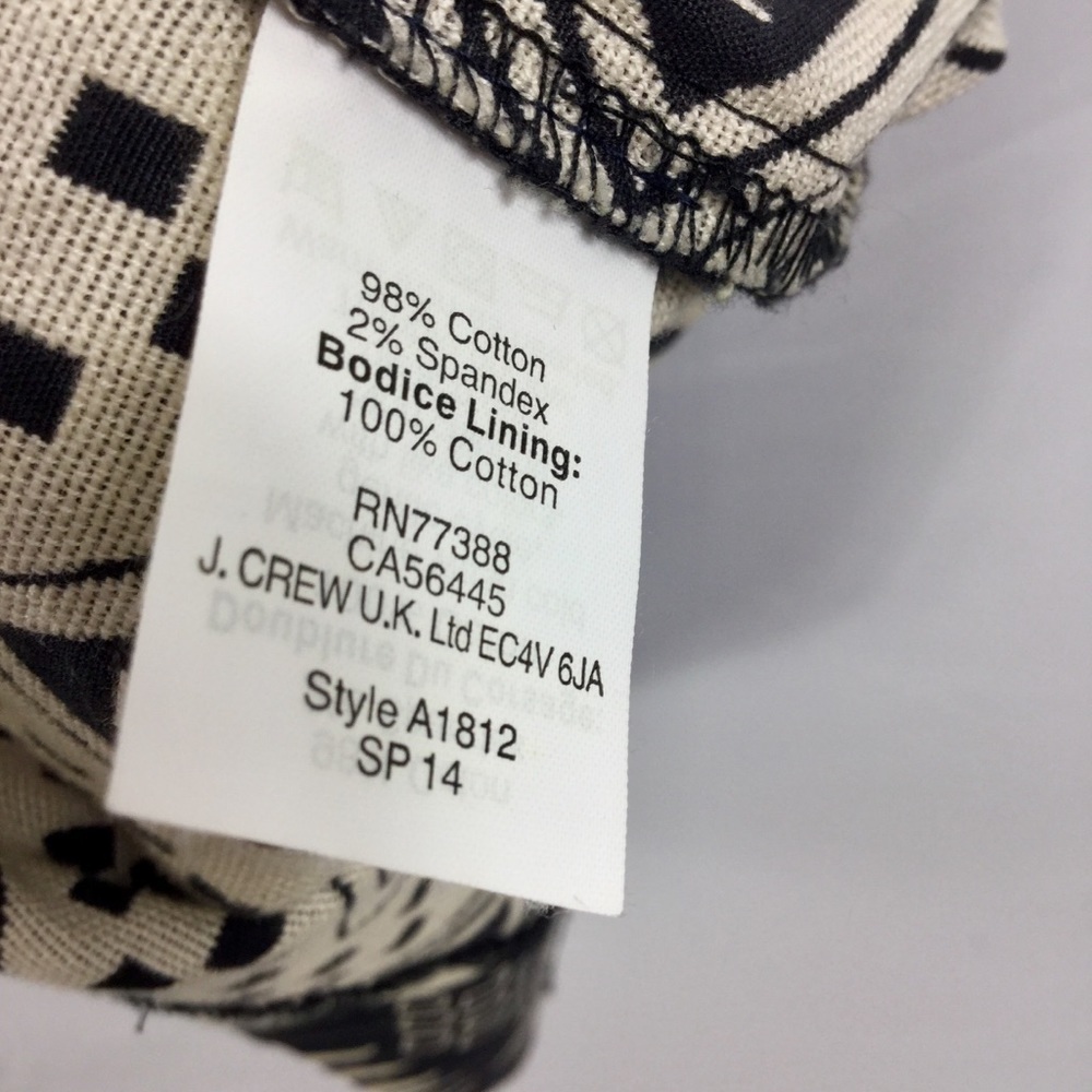 J.CREW sleeveless diamond ikat dress with pockets style A1812 size 4 - Picture 11 of 11